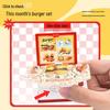 Mini Hamburger 3D Pop-up Book Keychain: Trendy Pendant & Creative Decompression Toy.
