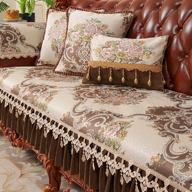 Luxury European Style Sofa Covers Four Seasons Universal Anti-slip Slipcover Jacquard Fabric Living Room Decoration Couch Cover
