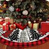 WTEMPO Юбка для елки Красный/Черный Узоры Рождественская елка/Клетка Принтованная Юбка для рождественской елки Зимний коврик для рождественской елки для дома, в помещении, на улице, для вечеринки