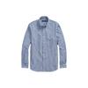 Polo FW22 Plaid Logo Embroidered Polo Long Sleeve Shirt Men Shirts Blue MNPOWOV16820202-400