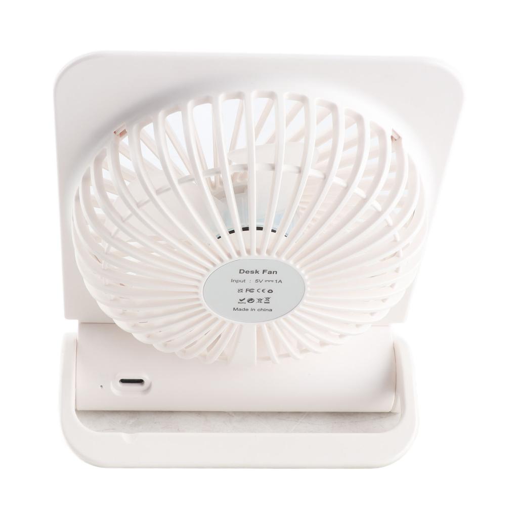 Настольный вентилятор 3 скорости Низкий уровень шума Портативный Перезаряжаемый Мини-вентилятор для автомобиля Дома Кемпинга Белый