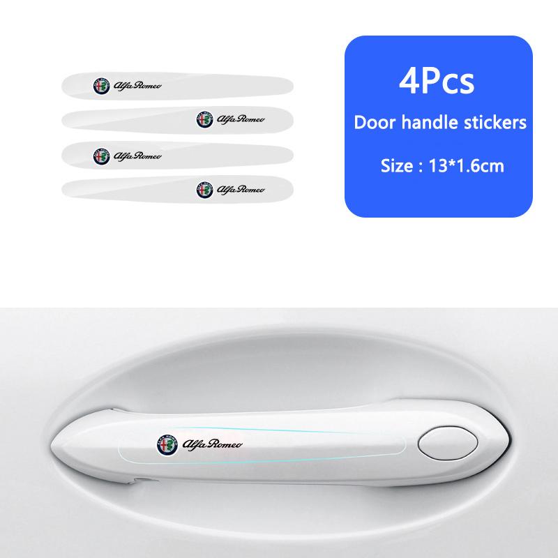 JKQDU1 Car Door Handle Bowl Transparent Sticker Anti-collision Protection Strips For Alfa Romeo 159 GT 147 Giulietta Tonale Giulia 156