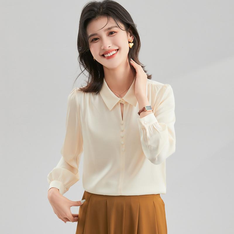 Mulberry Silk Top Summer Collar Temperament Hollow Cardigan
