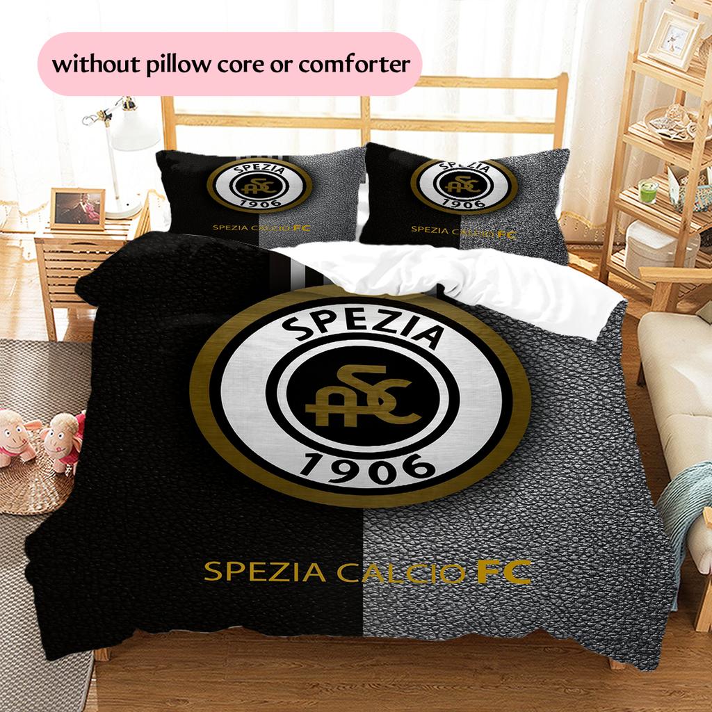 Spezia Calcio Pattern Bedding Home Decoration Birthday Gift (1 * duvet cover + 2 * pillowcase, without core)
