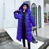 Women Long Winter Jacket Glossy Hooded Windproof Warm BIO Down Coat Oversize Cotton Padded Parkas