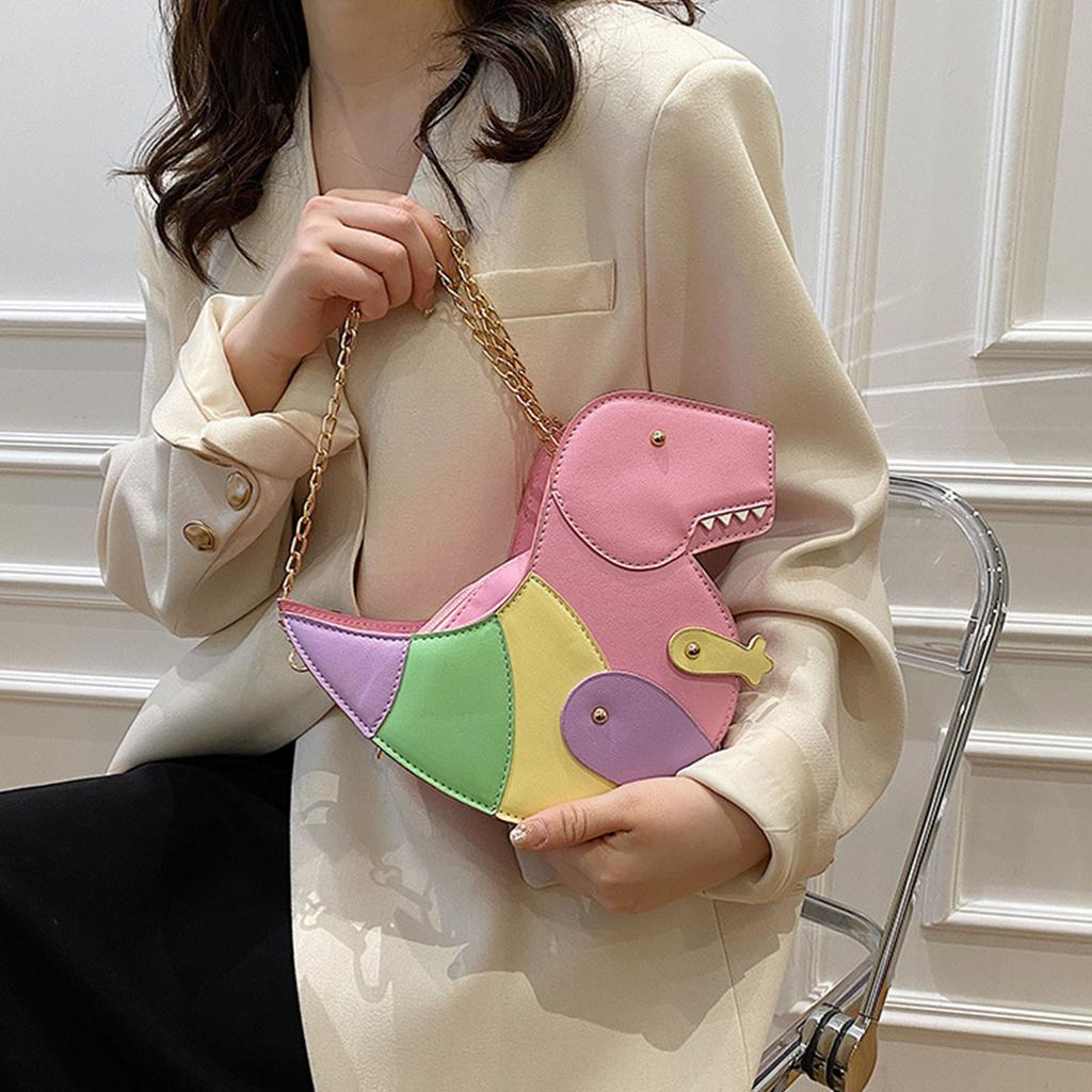 Забавный 3D мультфильм животное динозавр сумка цепь повседневные женские сумки через плечо кошелек