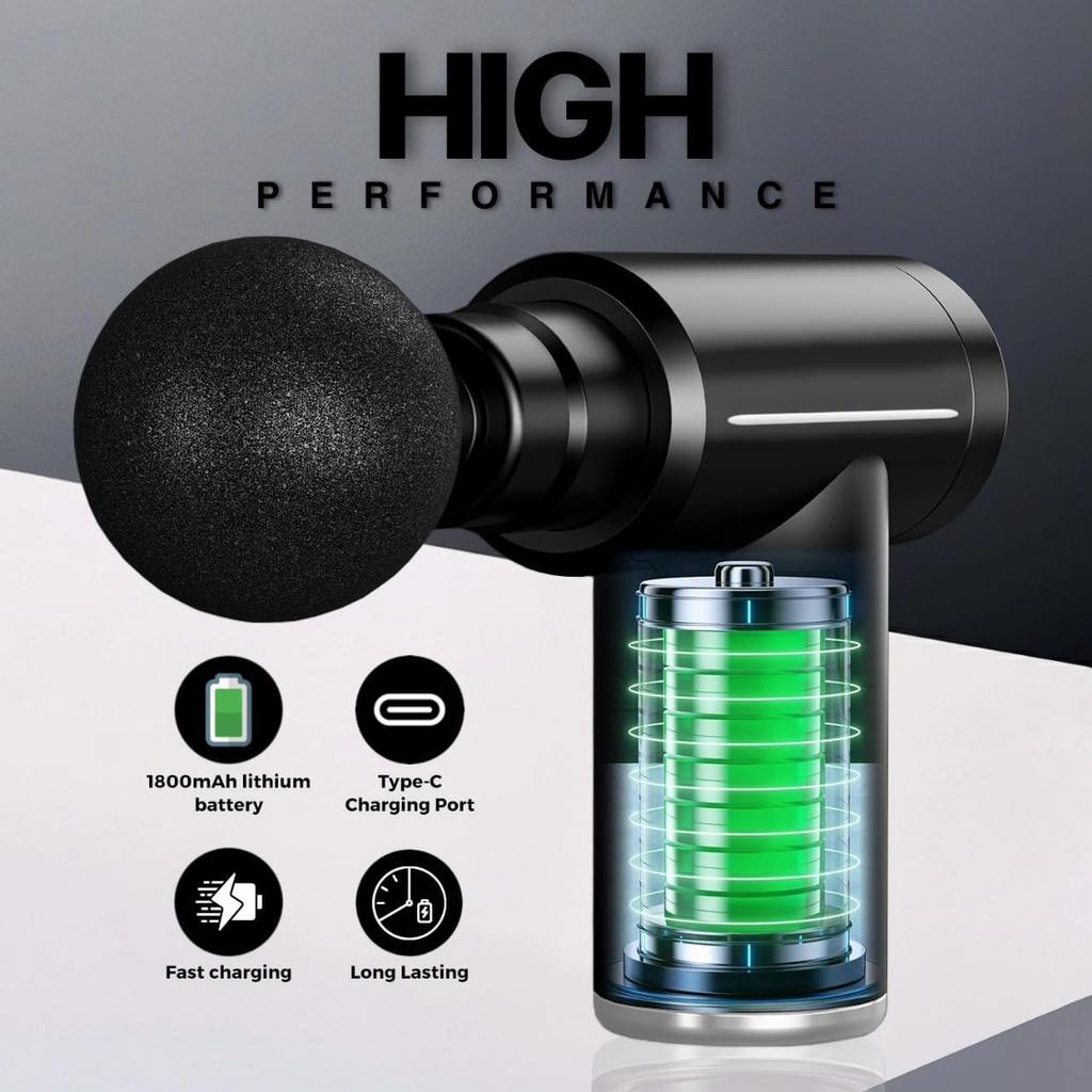 Холодный и горячий компресс Фасциальный пистолет Пистолет для глубокого тканевого массажа 6 скоростей Ручной перкуссионный массажер для тела Спины Шеи Ног