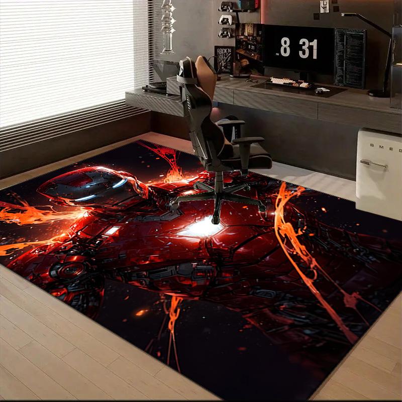 Iron Hero's Rise Floor Mat for Living Room, Game Rooms, Office, Bedroom, Office Floor Mat Playful Design, Christmas fan gifts