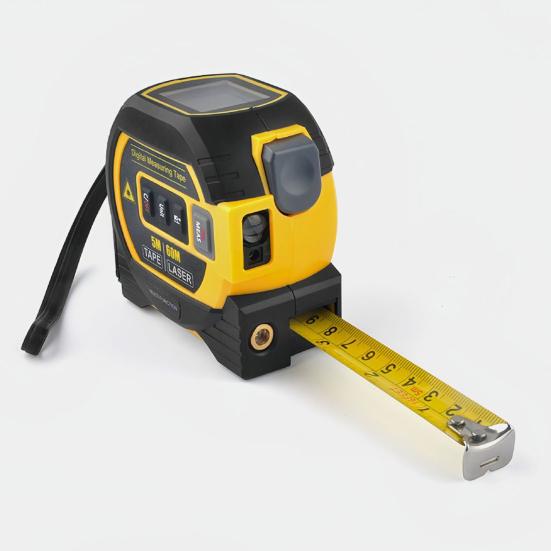Измерительная лента Инфракрасный измерительный инструмент с самоблокирующимся устройством Цифровой дисплей Точное измерение Компактный размер Портативный измерительный инструмент 3-в-1