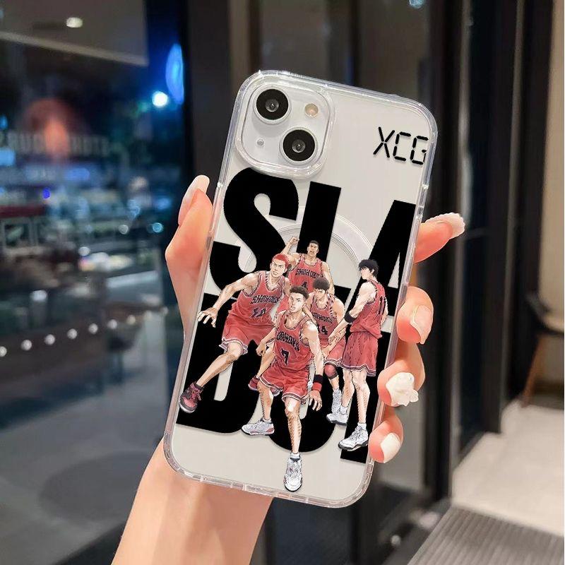Slam Dunk Anime Magsafe Magnetic Phone Case for iPhone 16 15 14 13 12 11 8 7 Plus Pro Max X XR XSMax Soft Clear Tpu Cover