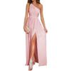   Women's New Spring Slash Shoulder Dress Temperament Skinny Sleeveless Sexy Split Dress