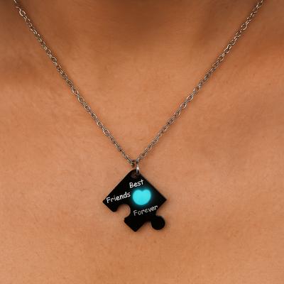 4 шт. Цепочка на шею Подвеска-пазл дружбы Светящееся ожерелье «Друзья навсегда» Подарок на день рождения