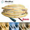 COB LED Strip Ultra Thin 12V 24V 8MM Tape Light With DC Plug/ 2pin Wire Dimmable Linear Lighting High Density Lamp Decoration
