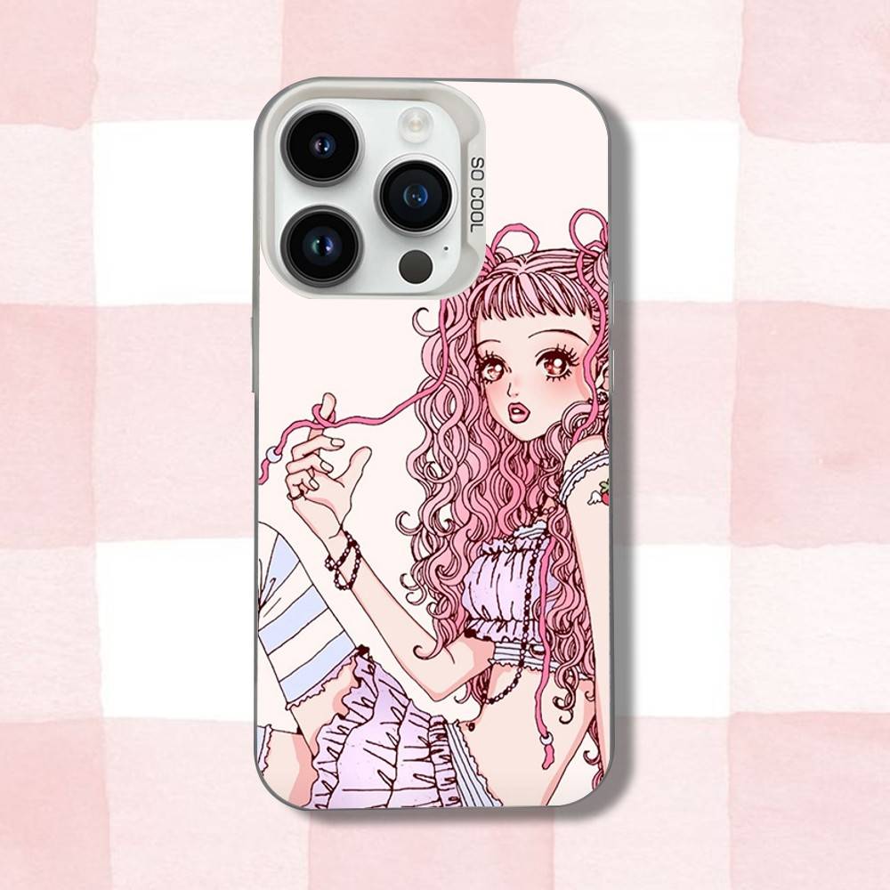 Чехол для телефона с изображением аниме P-Paradise-es K-Kiss для iPhone 16,15,14,13,12,11,Pro,XS,Max,Plus,Mini,SE, Белый, Конфетный, Матовый, Ударопрочный