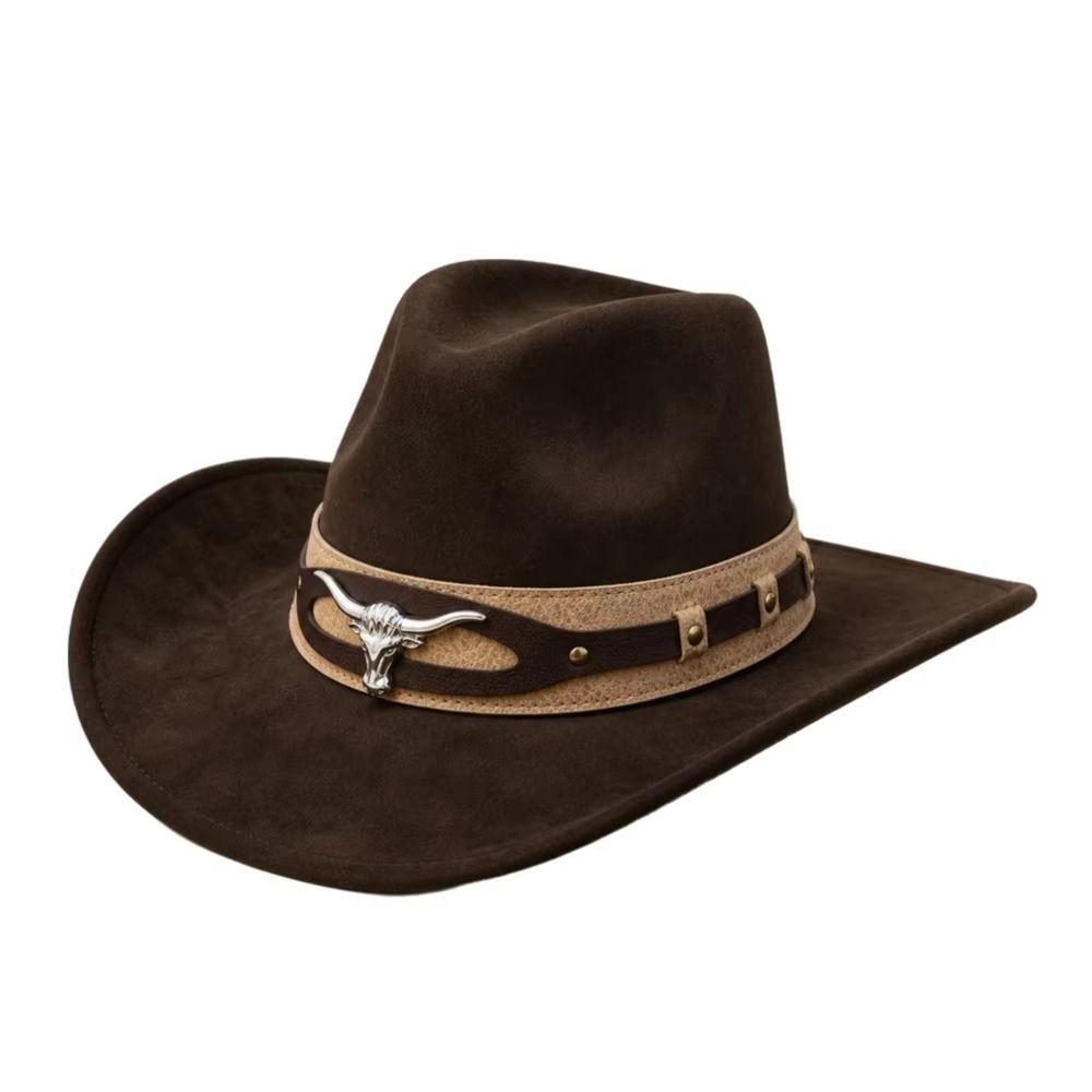 Dress Up Western Cowboy Hat Bull Skull Topper Hat Fashion Jazz Top Hat Travel