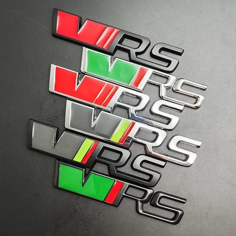 JIYQ3 3D Metal VRS Logo Car Emblem Rear Tail Bumper Badge Sticker For Skoda Rapid Octavia 2 3 A5 RS Kodiaq Fabia Superb Accessories
