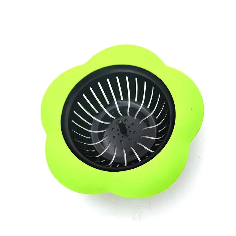 Силиконовый фильтр TPR в форме цветка для кухонной раковины, слив для душа, слив для раковины, крышка для раковины, дуршлаг, канализационный фильтр для волос, 1 шт.