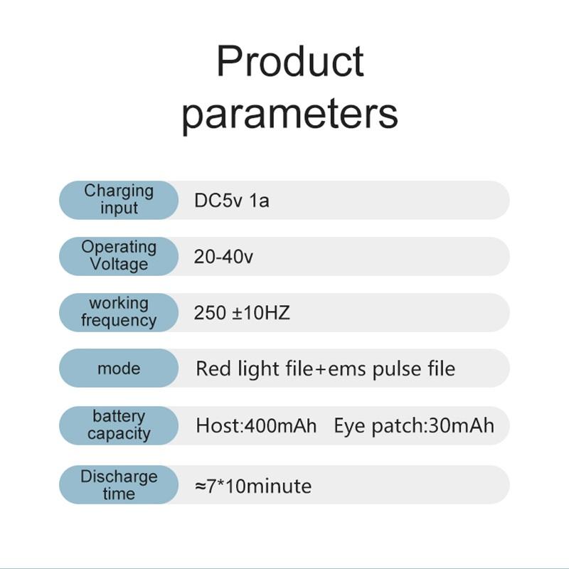 Светодиодный красный свет для ухода за глазами, массажер Ems с гелем-патчем для лечения морщин под глазами