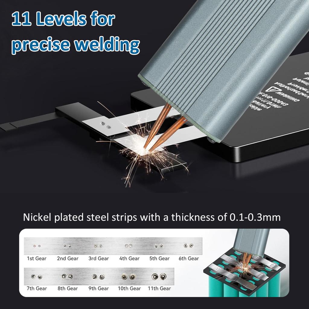 Battery Spot Welder Portable Spot Welder 2200mAh Lithium Battery 1.33inch TFT Color Screen Display