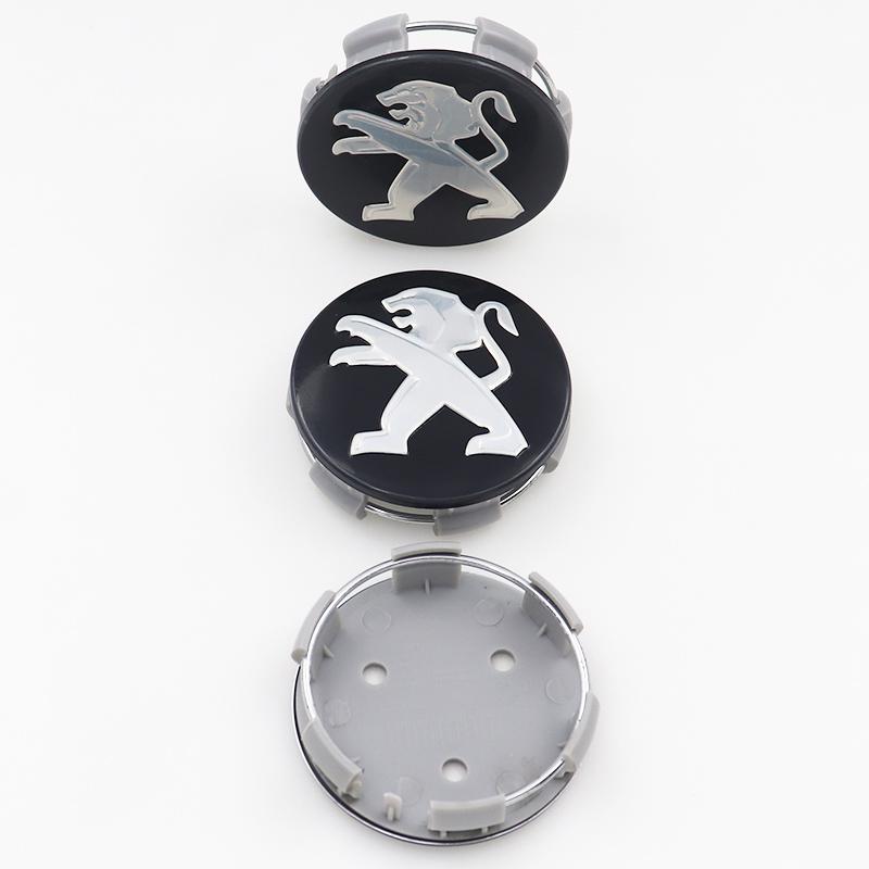 4pcs newest 3D 60mm Peugeot logo car emblem Wheel Center Hub Cap auto Rim refit dust-proof badge covers styling accessories