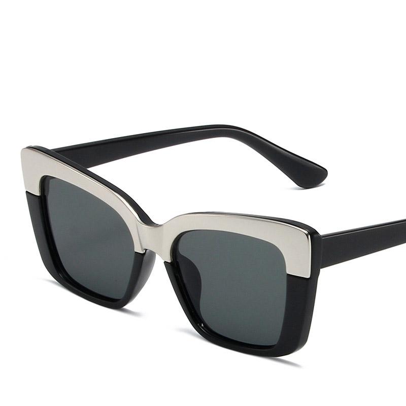 Non-polarized Sunglasses for Women Fashion Retro Cat-eye High-definition Fashionable Anti-blue Light Large Frame Casual Eyewear