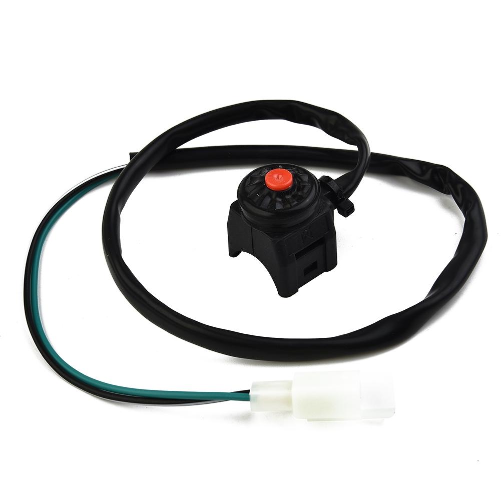 Motorbike Handlebar Mounted Kill Switch with Red Button for Horn and Starter