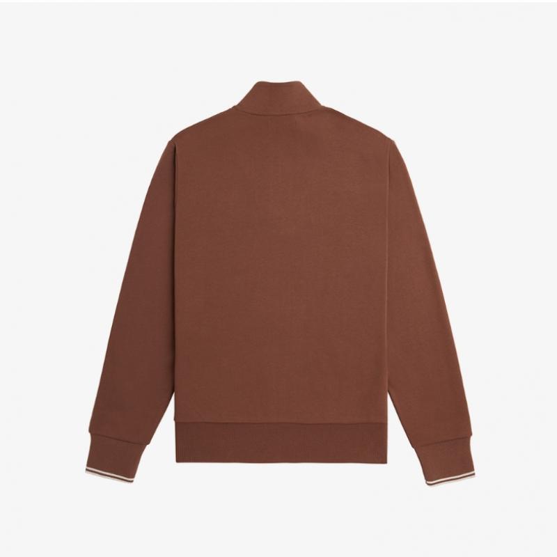 Fred Perry [базовый] Толстовка с застежкой-молнией на половину длины, цвет виски-коричневый Afpm2433574 W52