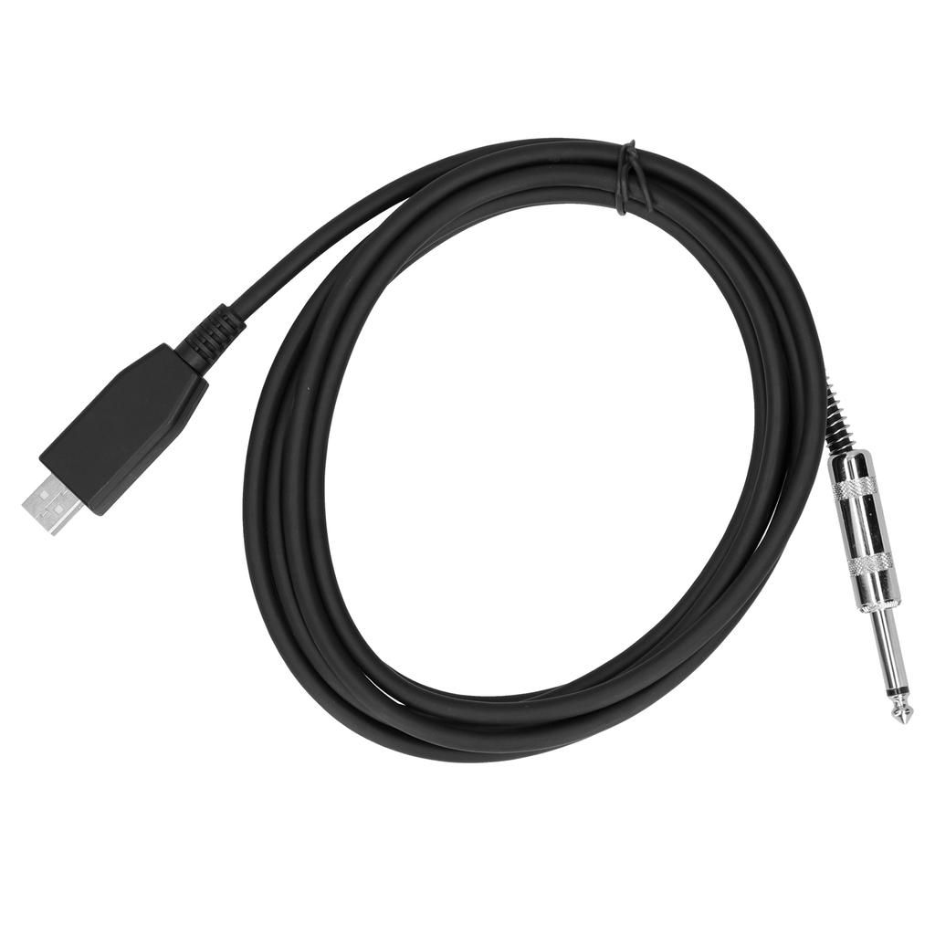 USB to 6.35mm Electric Guitar Cable Plug Play Adapter Connector Cable Cord
