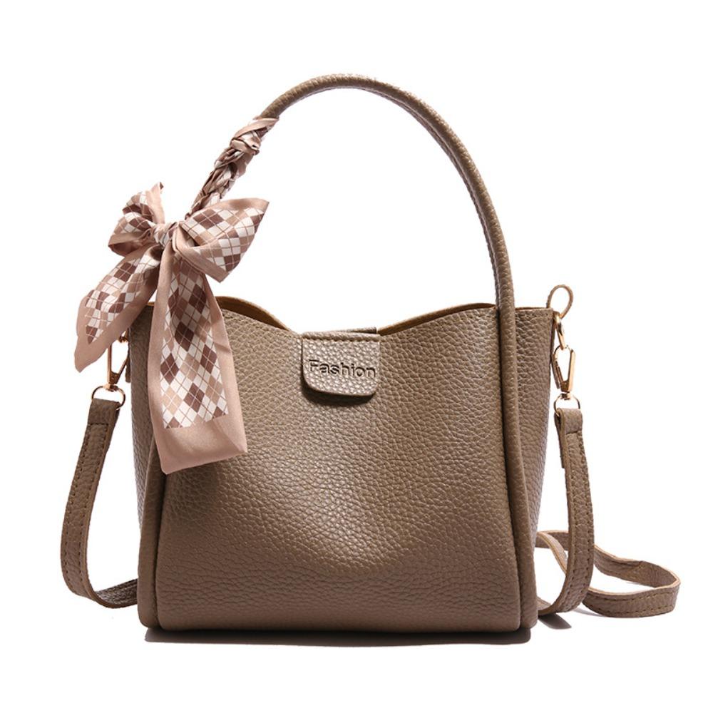 Minimalist Pu Leather Bucket Bag Solid Color Women 's Handbag Casual Crossbody Bag Women