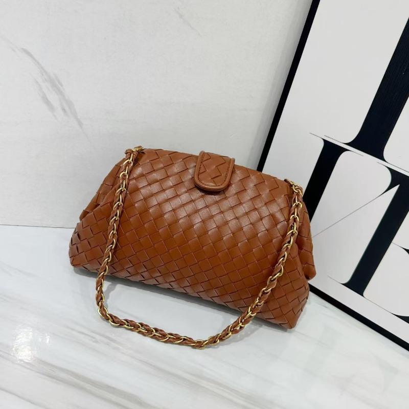 Винтажная классическая сумка-клатч на цепочке, плетеная сумка из коровьей кожи, сумка-облако, подмышечная, на плечо, вечерняя, ручная, сумка-ракушка