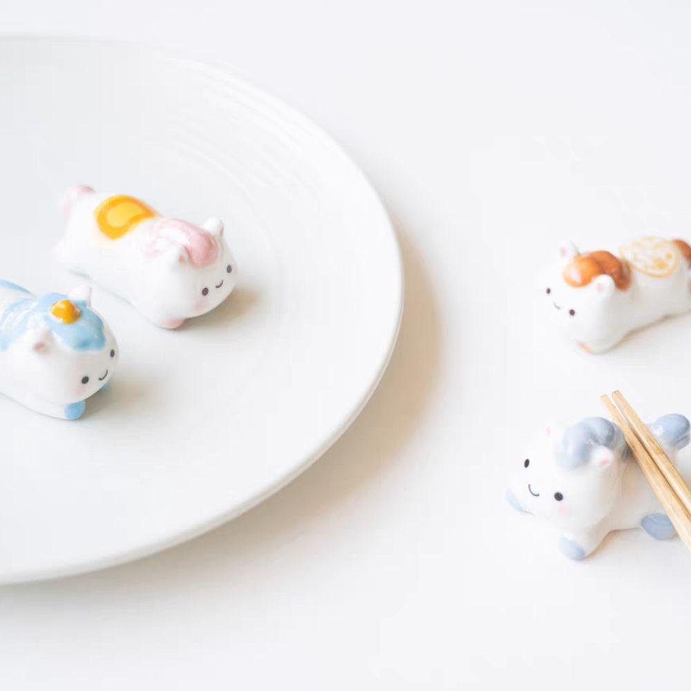 Cartoon Horse Chopstick Rest Ceramic Spoon Rack Holder Simple Chopstick Rack Sushi Bar