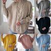 Vintage Inspired Cable Sweater Women's Loose Fit High Neck Pullover Fall Winter Style Casual Everyday Autumn Winter