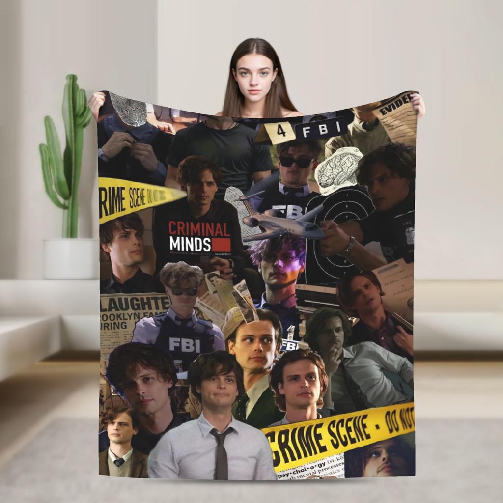 Criminal Minds Spencer Reid  Blanket  Camping Flannel Throw Blanket For Living Room Soft Custom DIY Quality Bedspread