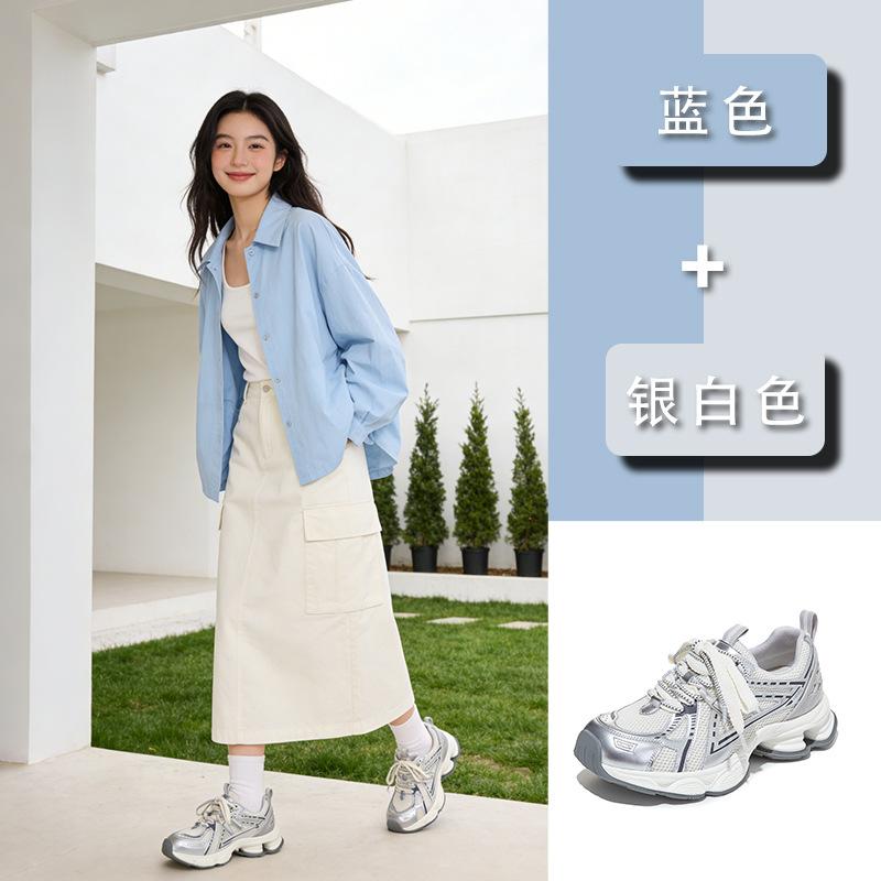Suction film sole dad shoes 2026 spring shoes women's shoes platform shoes comfortable cool running shoes