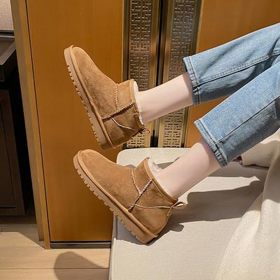 Weiwei girl 2913-3 платформа короткие ботинки Sangpo мех интегрированные зимние ботинки короткое голенище присборенные утолщенные хлопковые туфли женские