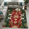 Рождественский ковер, коврик, ковер, дизайн с оленями и снежинками, прямоугольный, украшение для дома, праздничный декор, рождественский декор с надписью Merry Christmas