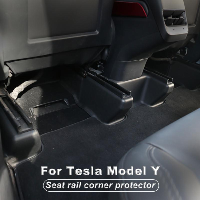 For Tesla Model Y Front Rear Seat Kick Protection Shell Decorative Cover Seat Rail Corner Protector Accessories