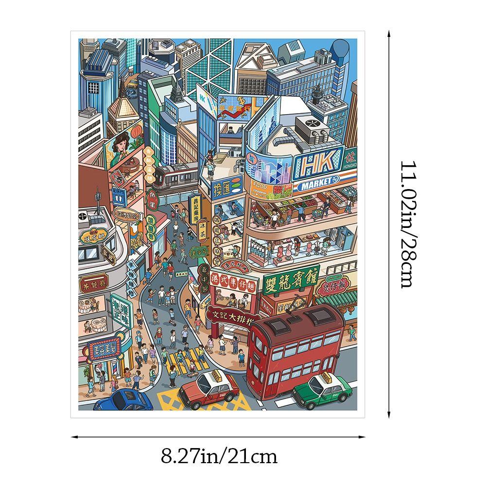 Kawaii Design 3D City Sticker DIY Design Festival Theme DIY Pocket Scene Special Economic Zone Landscape Sticker Festival Gift