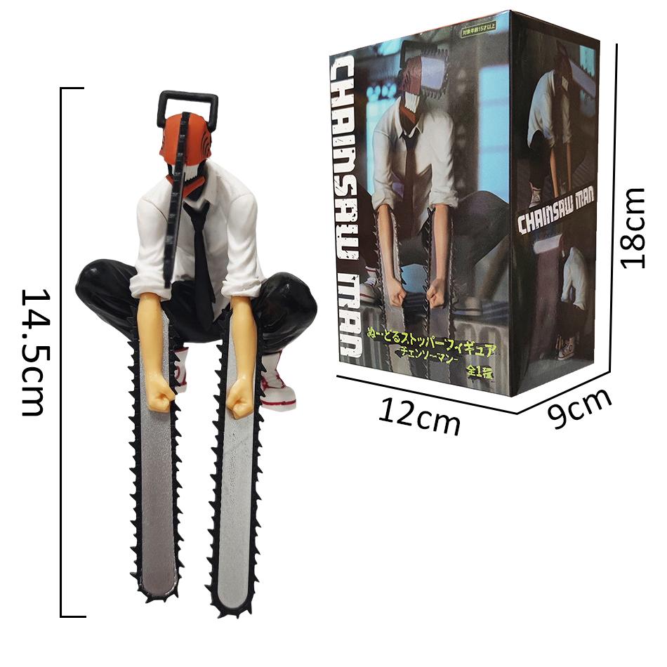 Hot Anime Chainsaw Man Figure 2Pcs Set Denji Action Figural 14-17Cm Car Decoration Doll Pvc Model Collection Toys Children Gifts