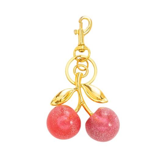 Брелок Подвеска Смола Вишневый Дизайн Брелок с Ветками из Золотого Сплава Надежная Застежка-Лобстер Крючок от Потери Сумки Ключи Аксессуары для Телефона