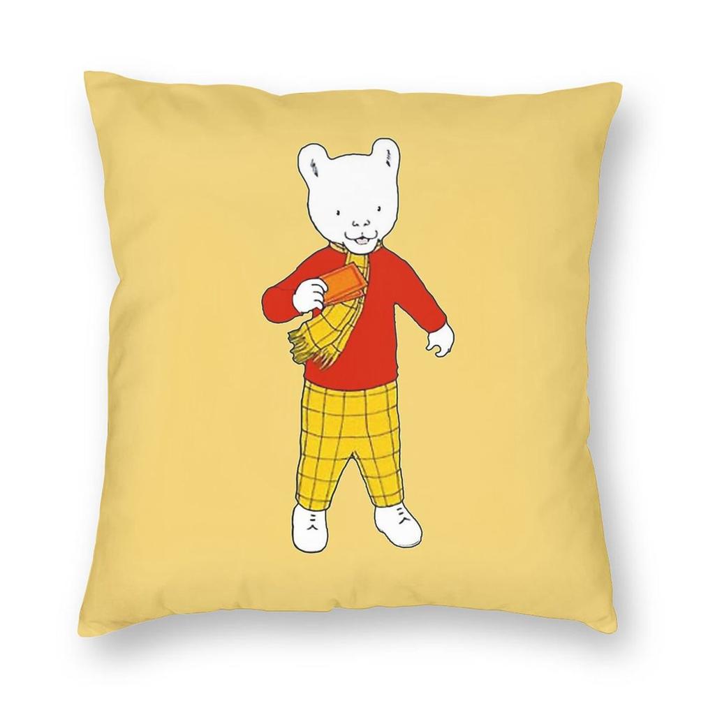 Black Bullet Rupert Bear Pillowcase Polyester Linen Velvet Creative Zip Decorative Car Cushion Case x