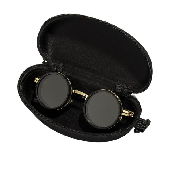 Круглые солнцезащитные очки Черная отделка ND-фильтры Поляризованные линзы Защита от УФ-лучей Четкость Очки Модные аксессуары