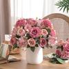 6-Petal Artificial Rose Imitation Flowers Bride Bouquet Wedding Christmas Living Room Table Decoration For Vase Home Diy Fake Pl