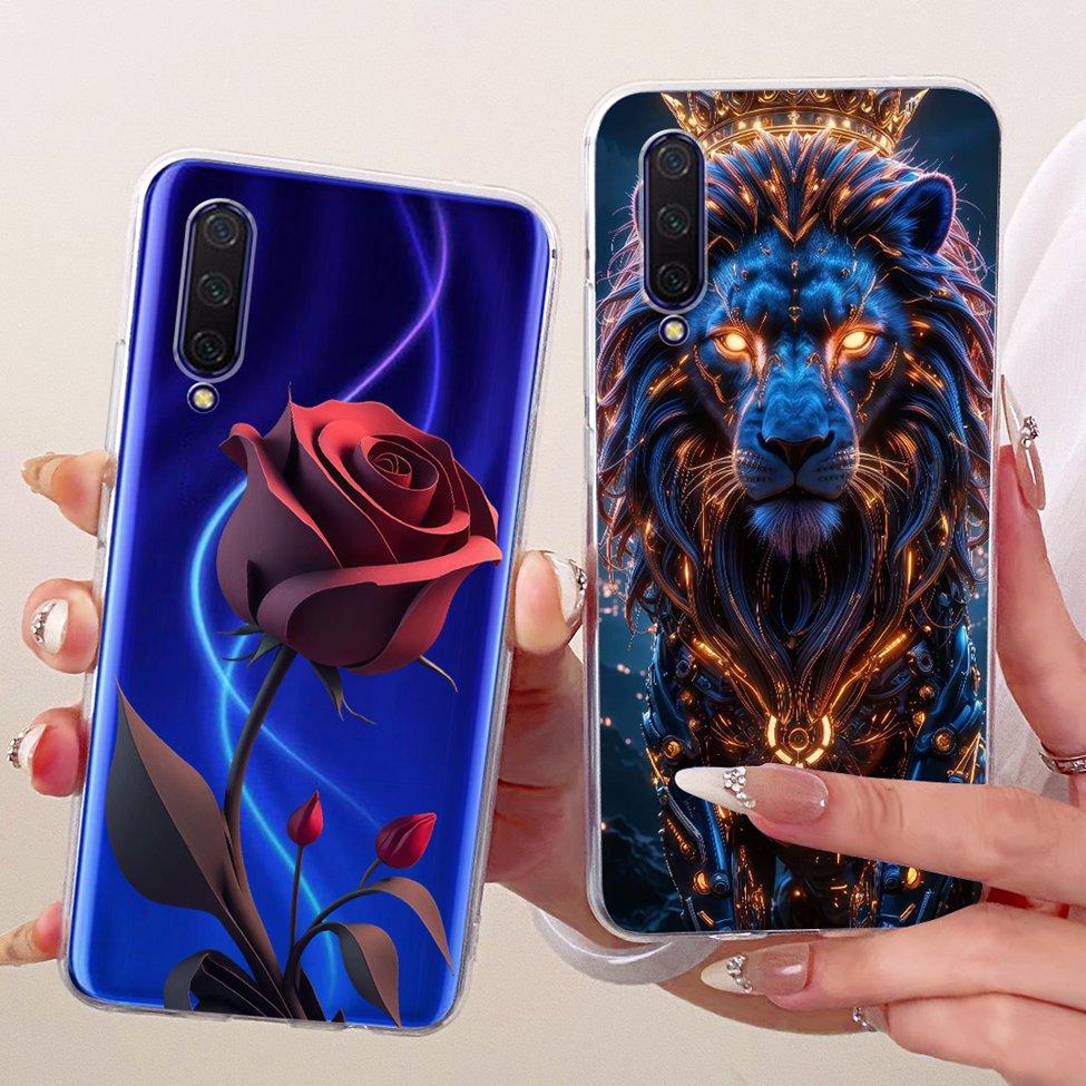Transparent Casing For Xiaomi Mi9 Lite Case Cute Cat Fashion Butterfly Funny Cool Painted Cover M1904F3BG