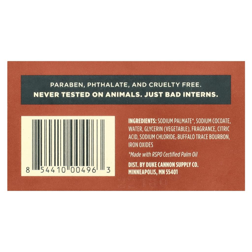 Duke Cannon Supply Co. Мыло Big American Bourbon, аромат дубовой бочки, 1 штука, 10 унций.