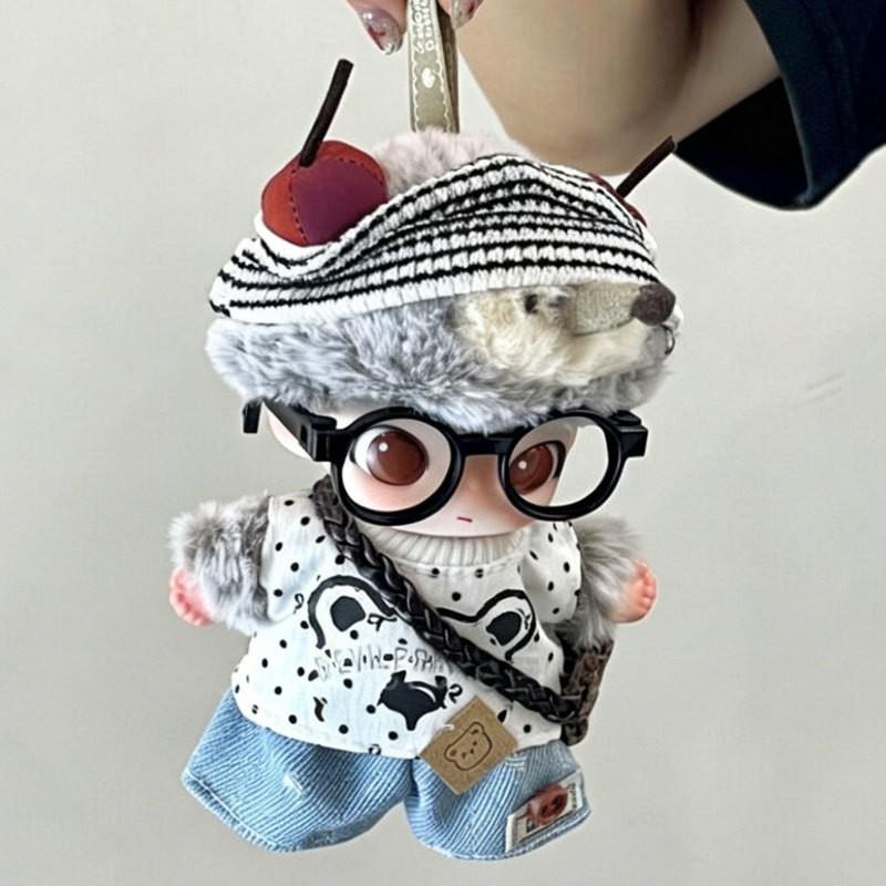 15cm Dimoo Secret Theater Club Outfit Set Hat Bear Top Pants Bag Glasses Collectible Figure
