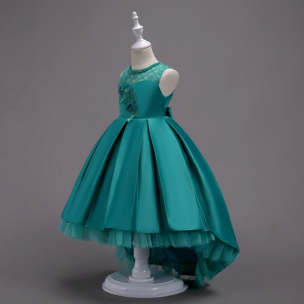 Детское платье Платье принцессы с цветочным узором Однотонное платье для торта