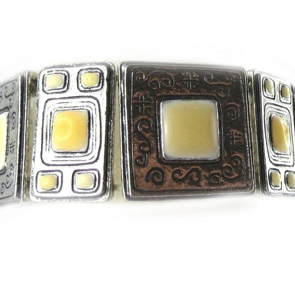 Les Trésors De Lily [E6656] - White 'Anamaya' Designer Bracelet