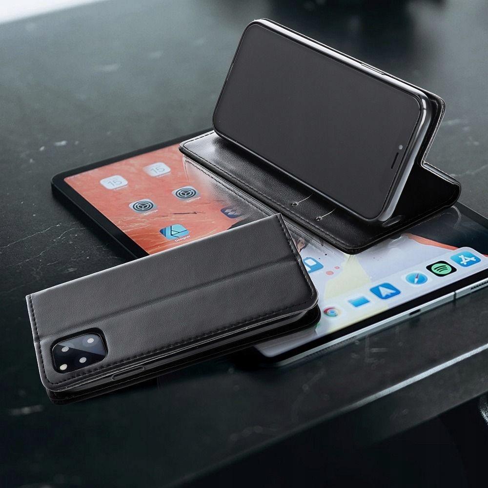 SMART MAGNETIC CASE for SAMSUNG GALAXY A12 M12 BLACK BOOK+GLASS