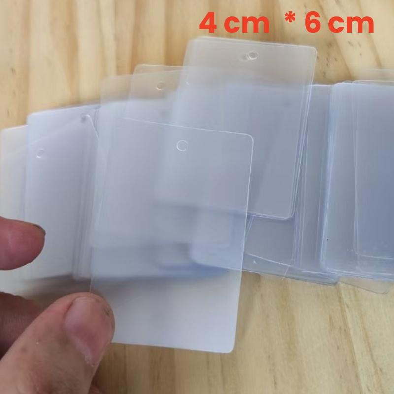200PCS Plastic Blank Hang Tag for Bag Square PVC Cards for Clothing Round Transparent Swing Tags